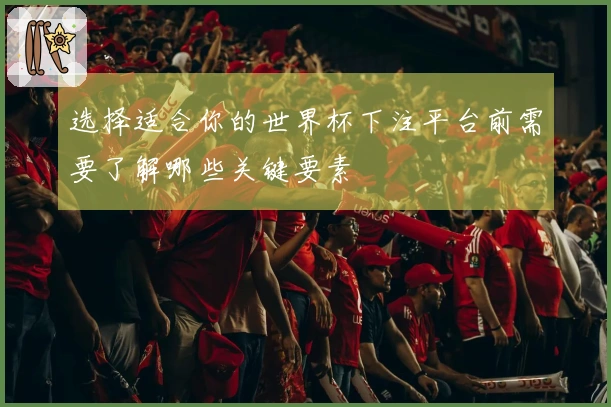 选择适合你的世界杯下注平台前需要了解哪些关键要素